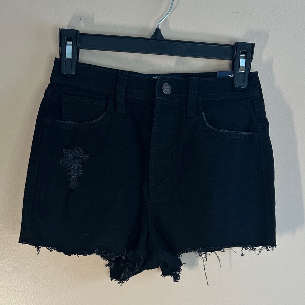 Hollister Distressed Black Jean Shorts